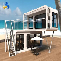 Mini-maison de luxe en acier de 20 pieds, type Apple Cabin, respirante, pour hôtels et cafés