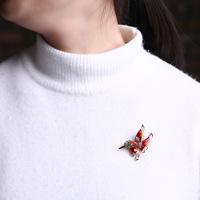 Broche Animal Oiseau Simple Alliage Goutte Huile Mode Corsage Polyvalent