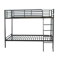 Lit superposé double convertible moderne en fer, couleur noire personnalisable, pour écoles, hôtels, appartements, chambres, salons, hôpitaux - Vente en gros