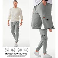 2025 pantalons cargo légers décontractés pour hommes avec cordon de serrage à la taille élastique et poches vêtements de chasse coniques