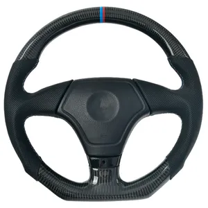 Volante de fibra de carbono personalizado para BMW M3 E30 E36 E46 Interior automotriz