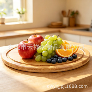 Plateau à fruits en bambou avec couvercle en verre 295*20mm pour servir et présenter - Product Image 2