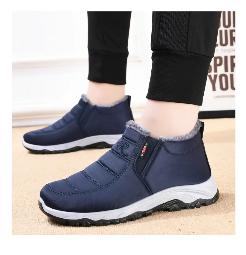 Fleece lining anti slip rubber out sole cheap men women unisex fashion sneakers trainers loafers winter snow warm boots