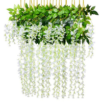 Fleurs de glycines artificielles, décoration de mariage, couronne suspendue, DIY, pour le bureau, jardin familial