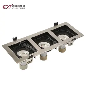 Anti Glare Module Three Heads Fixture 7w 9w 12w Square Recessed Commercial LED Downlight