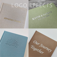Logo personnalisé avec impression Journal Notebook Lin Couverture rigide Tissu A4 A5 A6 B5 Tailles Reliure à coudre pour la promotion