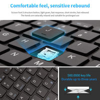 Nuevo Teclado Inalámbrico Mini Ultrafino Recargable de 78 Teclas con Inclinación Ajustable, Soporte de Doble Ranura, Interruptor de Tijera Silencioso, 2.4Ghz para