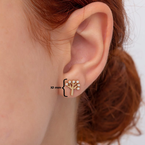 Formes d'arbre Round Brilliant Cut Lab Grown Diamond Boucles d'oreilles luxueuses en diamant cultivées en laboratoire avec un artisanat brillant - Product Image 2