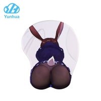 Tapis de souris Anime 3D avec repose-poignet en silicone souple, soulage la fatigue du poignet, antidérapant, pour le bureau, les jeux, PC portable