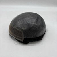 Sistem Rambut Pria Tak Terlihat Lace Front Toupee, 100% Rambut Asli India Remy, Alas PU Bernapas