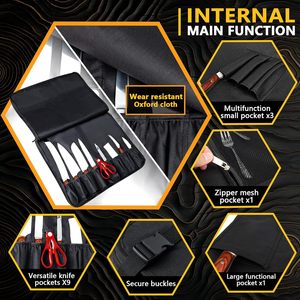 Free sample Professional Customized Logo <b>Roll</b> Knife <b>Tool</b> <b>Bag</b> Chef Knife <b>Bag</b> With Shoulder Strap - Product Image 6