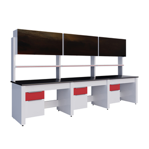 Banco da Lavoro a L in Acciaio Resistente agli Acidi, Facile da Pulire, <span class=keywords><strong>Design</strong></span> da Laboratorio con Armadietto Mobile e Ripiani per Reagenti, Prezzo di Fabbrica - Product Image 1