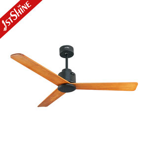 Ventilateur de plafond intelligent composés de 9 en 1, avec lames en bois, noyer coudé, grand débit d'air, d'origine péruvienne - Product Image 1