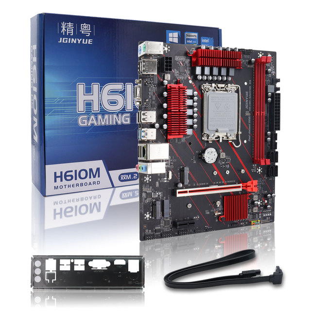 JGINYUE H610 LGA1700 Motherboard 64GB DDR5 Memory RAM Dual Channel SATA Hard Drive Interface Intel Chipset Integrated Used