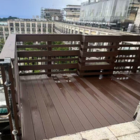 Dalles de terrasse en WPC imperméables et antidérapantes pour l'extérieur, revêtement de sol en composite co-extrudé à grain de bois 3D pour jardin, parc, cour