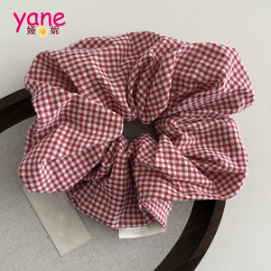 Scrunchie Rambut Kain Besar - Aksesoris Rambut Wanita Warna-warni Elegan Buatan Tangan untuk Musim Panas, Santai, Grosir - Product Image 5