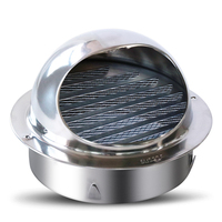 Capot de ventilation mural en acier inoxydable, étanche à la pluie, avec moustiquaire anti-moustiques 45 °   Grille de ventilation pour système d'air frais cuisine et salle de bain