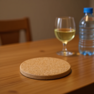 Sottobicchieri Rotondi in Sughero ILAN 10Cm 12 Pezzi, Protezione Naturale Antiscivolo per Bevande - Product Image 2