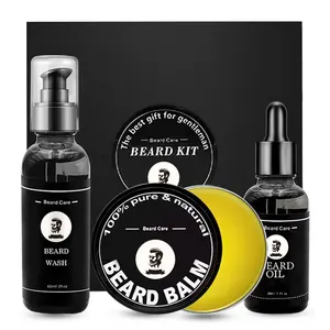 Custom Natural Organic Beard Growth Oil Spray Private Label Shampoo Conditioner Beard Wash Care Growth Kit