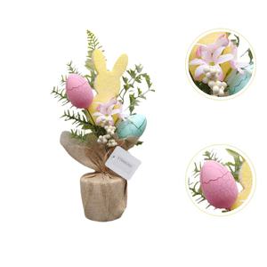 Directo <span class=keywords><strong>de</strong></span> fábrica DIY decoración Ornamental para el hogar flores artificiales en maceta suaves duraderas con conejito pájaro huevo primavera comedor hecho a mano - Product Image 4