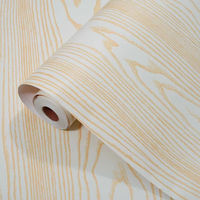 Vente en gros de papier peint auto-adhésif moderne en PVC à grain de bois Application facile et résistant à l'huile pour les murs d'accent de chambre à coucher Caractéristique décorative