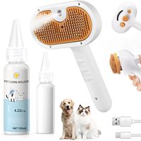 Brosse à vapeur pour animaux de compagnie en ABS de haute qualité pour chien et chat, peigne 3 en 1 pour enlever les poils et pour le toilettage