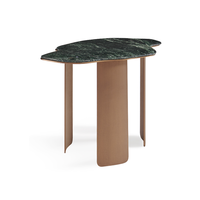 Tables basses modernes rondes en marbre avec cadre en acier inoxydable métal Table centrale personnalisée de luxe pour meubles de salon