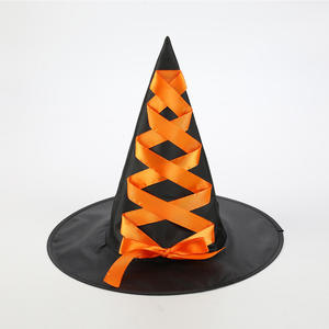 Sombrero de bruja de Halloween negro con corsé de cinta con cordones disfraz de Halloween para mujeres madres maestra - Product Image 4