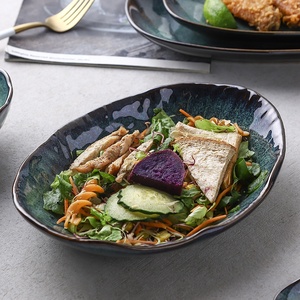 Bộ Bát Đĩa Không Đều Bộ Chén Đĩa Kết Hợp Bộ Đồ Ăn Bằng Gốm Lò Nung Nhật Bản - Product Image 4