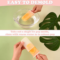 Moule à glaces en plastique alimentaire à 6 cavités, réutilisable, facile à démouler, pour la fabrication de glaces maison avec bâtonnets et base stable