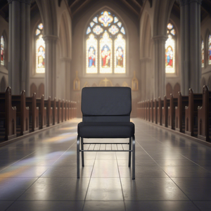 Sedie Impilabili in Metallo e Tessuto per Auditorium, Teatro e Chiesa, Design Moderno OEM, Vari Colori, Vendita all'Ingrosso - Product Image 1