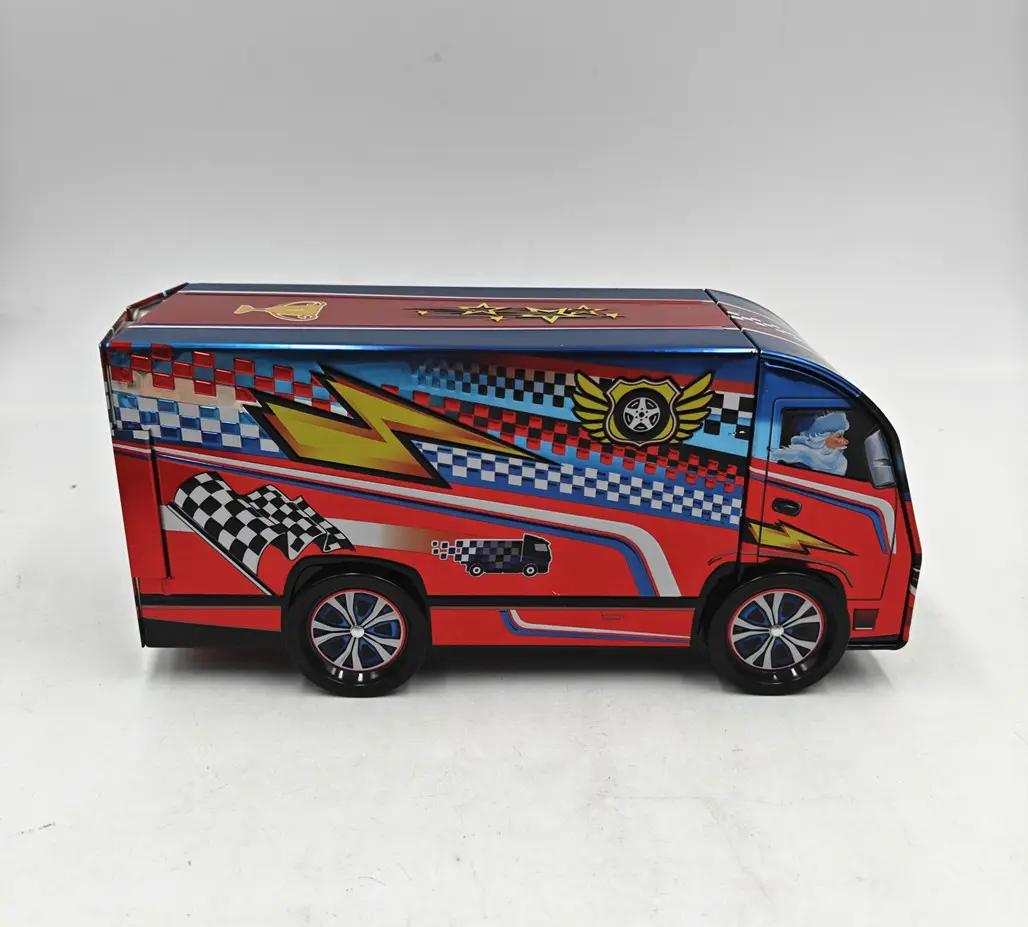 Nieuw Ontwerp Auto Vorm Custom Kids Food Grade Tin Metalen Truck Blikken Geschenkverpakking