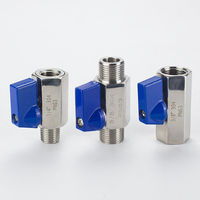 Vanne à boisseau sphérique manuelle mini haute pression en acier inoxydable 304, OEM, double filetage mâle, raccord cannelé pour tuyau 1/2" 3/4" 1 pouce, pour eau