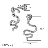 Pendientes de Acero Quirúrgico 316L con Forma de Serpiente Ondulada, Chapados en Oro PVD, Espiral, Animal, para Piercing de Tragus y Hélix