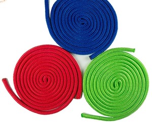 Оптовая продажа, профессиональная нейлоновая веревка для художественной гимнастики 3 м, прыжки для упражнений, фитнеса, танцев, соревнований, радужная веревка - Product Image 1