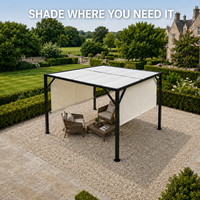 Pergola extérieure 3x3m avec structure en fer et stores latéraux réglables pour restaurant et terrasse