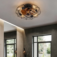 Ventilateur de plafond industriel en fer avec télécommande, design luxueux pour chambre, restaurant et salon, montage en surface