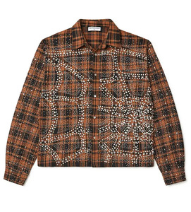 Chemise unisexe OEM à strass, tendance, à carreaux, streetwear, manches longues, style hip-<span class=keywords><strong>hop</strong></span> viral - Product Image 3