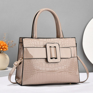Glossy Leather Crocodile Pattern Women's Handbag Large Capacity Shoulder Crossbody Bag Fashion Water Resistant Spring 2024 - Product Image 4