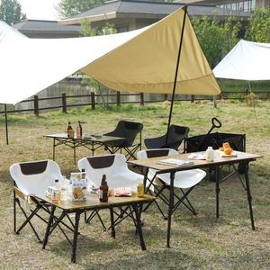 Custom Logo Modern Outdoor Folding Chair with Cup Holder Portable Metal Camping and Picnic <b>BBQ</b> Lounge for Workshops - Product Image 2