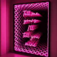 Miroir magique personnalisé à LED, miroir infini, enseigne au néon, acrylique multicouche, enseigne murale décorative 3D pour bar, hôtel, boutique