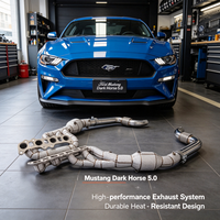 Collecteurs d'échappement isolés en acier inoxydable pour Ford Mustang Dark Horse 5.0, avec downpipe haute performance pour l'amélioration de la puissance de l'échappement automobile