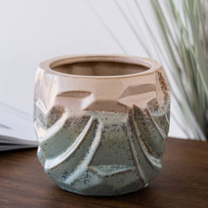 Pot de fleur en céramique en forme de pierre créative Home Garden Art Design Pot de fleur tortue dos bambou géranium Pot de plantation personnalisation - Product Image 5