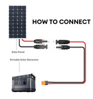 Connecteur solaire PV XT60H Adaptateur de batterie de panneau solaire Système d'énergie solaire Alliage de cuivre 250V 35A Câble