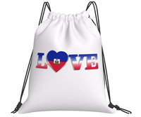 Sac à cordon de haute qualité avec drapeau d'Haïti, sac à dos de sport, sac de voyage de plage, sac de yoga à cordon pour hommes et femmes