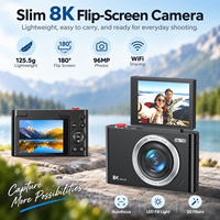 Nouvelles caméras numériques à écran rabattable 8K 96MP avec autofocus, Wi-Fi, légères et compactes pour la photographie, les voyages et les fêtes