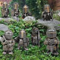 Mini Chevaliers Européens Sculpture Renaissance Templier Croisé Figurines Chevalier Gnomes De Jardin Décorations Chevalier Statue Figurines