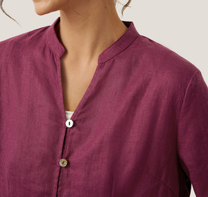 <span class=keywords><strong>Camicia</strong></span> da <span class=keywords><strong>Donna</strong></span> in Puro <span class=keywords><strong>Lino</strong></span> <span class=keywords><strong>100</strong></span>% con Maniche Lunghe e Colletto a Bottoni, Design Personalizzato - Product Image 3