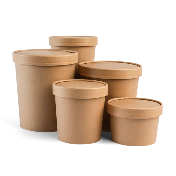 Factory direct recyclable food container biodegradable takeaway soup bowl disposable take away paper bowl with lid