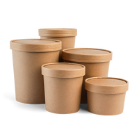 Récipient alimentaire recyclable directement en usine bol de soupe à emporter biodégradable bol en papier jetable avec couvercle